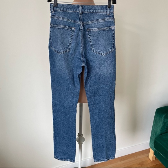 REFORMATION Liza Palermo Blue Ultra High Waist Straight Leg Jeans EUC Size 26 - Picture 4 of 10